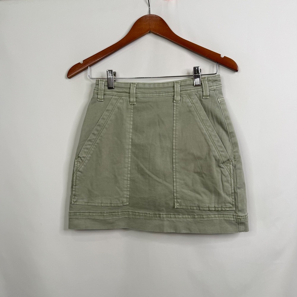 Tribal Audrey Pull On Denim Skort Olive Green Cactus Clay Size 0 NWT